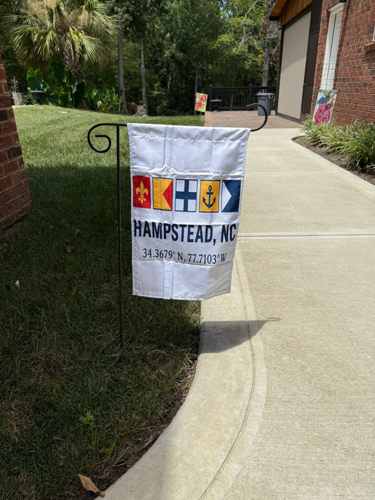 Hampstead, NC Nautical Flags Coordinates Garden Flag