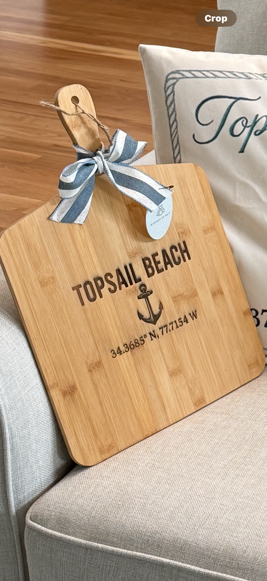 Topsail Beach Anchor Coordinates Cutting Board
