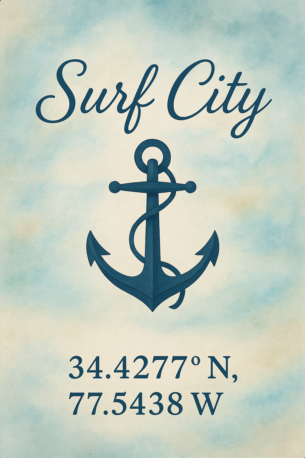 Surf City Anchor Coordinates Garden Flag